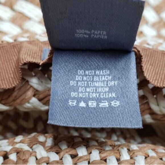 Aerie Paper Straw Beach Hat Big Floppy Neutral Summer Shade - Picture 10 of 13